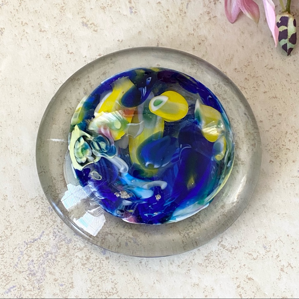 Vintage Murano Italy Art Glass Dome Paperweight